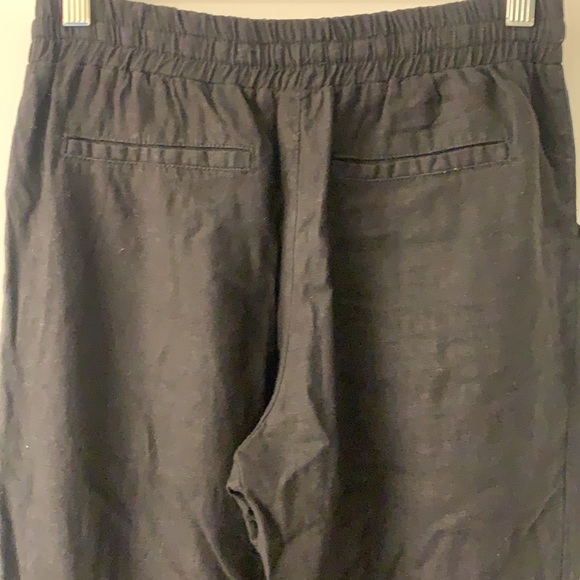 Black Linen Blend High Rise Pant - Picture 6 of 6